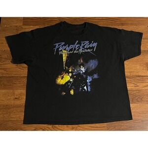Prince Purple Rain Graphic T-Shirt Men's 2XL Black Vintage Revolution Rock